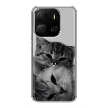 Чехол с рисунком кот на Tecno Pop 7 (Пара котов)