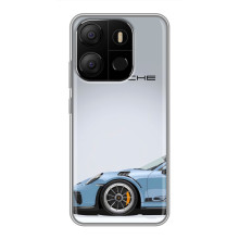Чохол з авто Порше для Tecno Pop 7 – Блакитний Порше