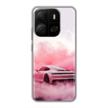 Чохол з авто Порше для Tecno Pop 7 – Рожевий Порше