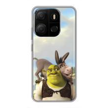 Чехол с мультфильмом Шрек на Tecno Pop 7 – Шрек и осел