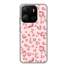 Чехол с розовым рисунком для Tecno Pop 7 (Розовый леопард)