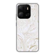 Мраморный чехол на Tecno Pop 7 (VPrint) (Белый мрамор)