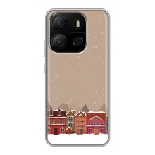 Новогодние, Праздничные Чехлы для Tecno Pop 7 - 2024 год (Зимний город)