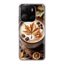 Чехол с уникальным дизайном «Осень с кофе» для Tecno Pop 7 – Пряный кофе