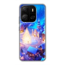 Рождественские Чехлы для Tecno Pop 7 (VPrint) (Рождественский город)