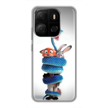 Силиконовый чехол с принтом Зоотрополіс для Tecno Pop 7 – Змея Зоо