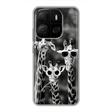 Силіконовий чохол з КАРТИНКАМИ літо для Tecno Pop 7 (AlphaPrint) (Жирафи в окулярах)