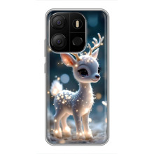 Яркий чехол для Tecno Pop 7 с Зимними Оленятами – Блистающий оленёнок