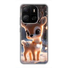 Яркий чехол для Tecno Pop 7 с Зимними Оленятами – Оленёнок