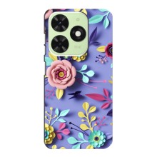 Чехлы с Цветами для Tecno Pop 8 (VPrint) (Цветочный дизайн)