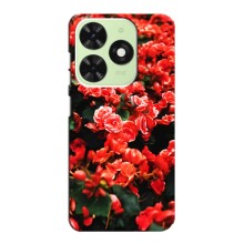 Чехлы с Цветами для Tecno Pop 8 (VPrint) (Цветы красные)