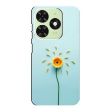 Чехлы с Цветами для Tecno Pop 8 (VPrint) (Желтый цветок)