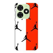 Чехлы для Tecno Pop 8 - с картинкой JORDAN (AlphaPrint) (Лого Джордан)