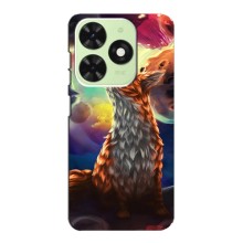 Чехлы с картинкой Лисички для Tecno Pop 8 (VPrint) (Лисица в космосе)