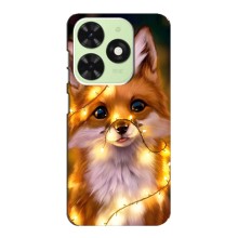 Чехлы с картинкой Лисички для Tecno Pop 8 (VPrint) (Лисичка в гирляндах)