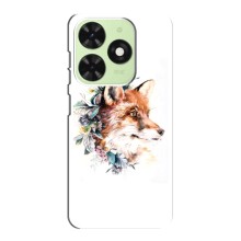Чехлы с картинкой Лисички для Tecno Pop 8 (VPrint) (Лисичка в цветочках)