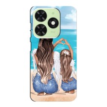 Чехол с печатью для Tecno Pop 8 - (Мама с ребенком) (AlphaPrint) (Мама с доченькой)