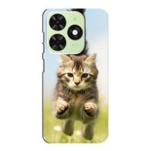 Чехлы с Котиками для Tecno Pop 8 (VPrint) (Прыжок кота)