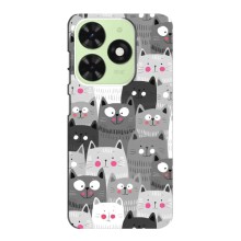 Чехлы с Котиками для Tecno Pop 8 (VPrint) (Рисованные котики)