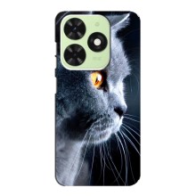 Чехлы с Котиками для Tecno Pop 8 (VPrint) (Серый Кот)