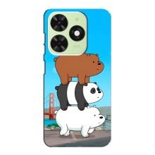 Чехлы с Пандами на Tecno Pop 8 – Друзья