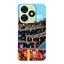 Чехол Майнкрафт на Tecno Pop 8 (AlphaPrint) Minecraft (фон Minecraft)