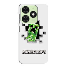 Чехол Майнкрафт на Tecno Pop 8 (AlphaPrint) Minecraft (крипер Майнкрафт)