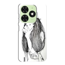 Чехол с печатью для Tecno Pop 8 - (Мода) (AlphaPrint) (Фото девочки)