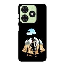 Силиконовый чехол с картинкой "Герой Pubg" на Tecno Pop 8 – Пубг мен