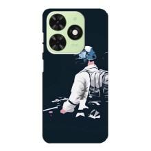Силиконовый чехол с картинкой "Герой Pubg" на Tecno Pop 8 – В экиперовке
