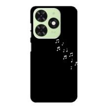 Чехол с картинками на черном фоне для Tecno Pop 8 – Ноты