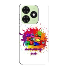 Чехол Амонг Ас для Tecno Pop 8 (AlphaPrint) (Яркий АмонгАс)
