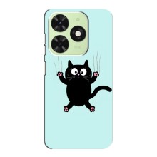 Чехол с принтом для Tecno Pop 8 (AlphaPrint) Модные коты (Падающий кот)