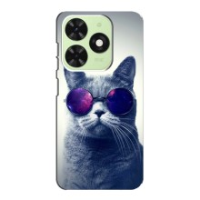 Чехол с принтом для Tecno Pop 8 (AlphaPrint) Модные коты (Стильный кот)