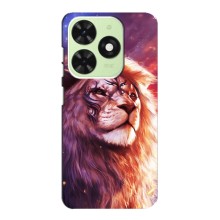 Чехол со Львом для Tecno Pop 8 (VPrint) (Красочный Лев)