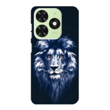 Чехол со Львом для Tecno Pop 8 (VPrint) (Синий Лев)