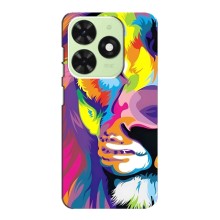 Чехол со Львом для Tecno Pop 8 (VPrint) (Яркий Лев)