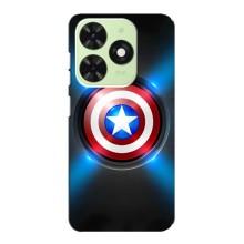 Чехол с Щитом Капитана Америки на Tecno Pop 8 – Яркий Щит Капитана