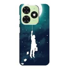 Чехол (ТПУ) с планетами на Tecno Pop 8 – To The moon