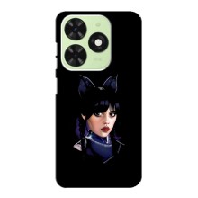 Чехлы Венсдей на Tecno Pop 8 Уэнсдей (AlphaPrint) (серьезная Уэнздей)
