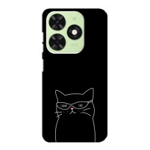 Чехол с рисунком кот на Tecno Pop 8 (Равнодушный кот)