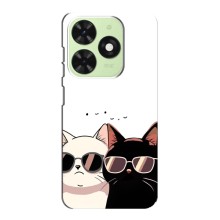 Чехол с рисунком кот на Tecno Pop 8 (Коты в очках)