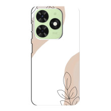 Силиконовый чехол с принтом в цветах на Tecno Pop 8 – Нюдовый дизайн