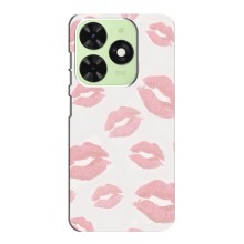 Чехол с розовым рисунком для Tecno Pop 8 (Розовые губы)