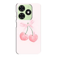 Чехол с розовым рисунком для Tecno Pop 8 (Розовые вишни)