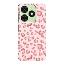 Чехол с розовым рисунком для Tecno Pop 8 (Розовый леопард)