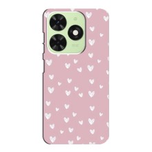 Чехол с розовым рисунком для Tecno Pop 8 (Сердечки на розовом)
