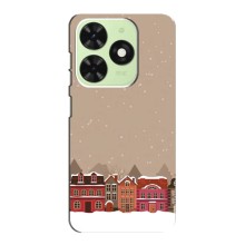 Новогодние, Праздничные Чехлы для Tecno Pop 8 - 2024 год (Зимний город)