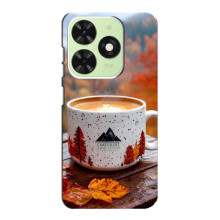 Чехол с уникальным дизайном «Осень с кофе» для Tecno Pop 8 – Кофе на природе
