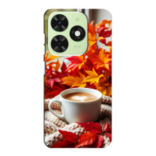 Чехол с уникальным дизайном «Осень с кофе» для Tecno Pop 8